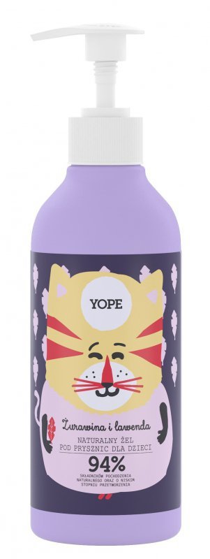 YOPE Naturalny Żel pod prysznic dla dzieci - ŻURAWINA i LAWENDA  400ml