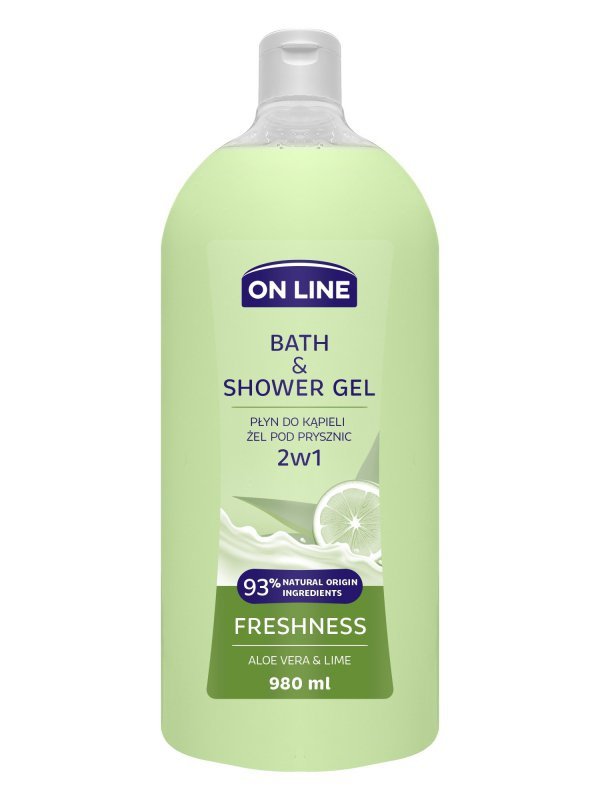 On Line Żel i Płyn do kąpieli 2w1 Freshness 980ml