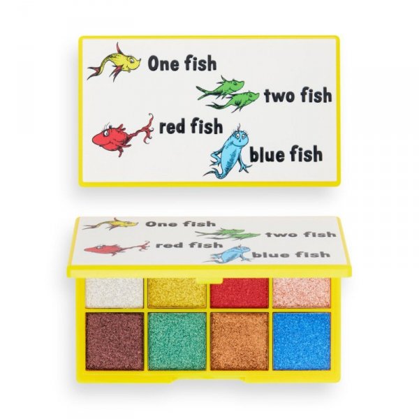 I HEART REVOLUTION X Dr.Seuss Paleta 8 cieni do powiek One Fish Two Fish Red Fish Blue Fish