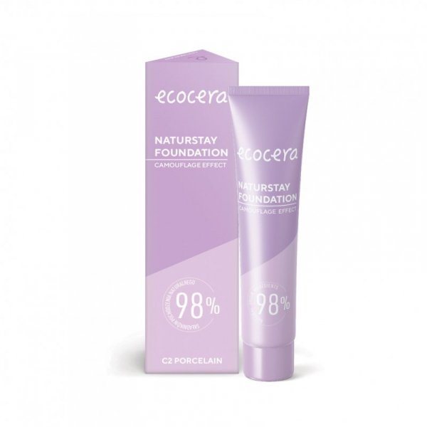 ECOCERA Naturstay Foundation Naturalny Podkład - efekt kamuflażu C2 Porcelain  30ml