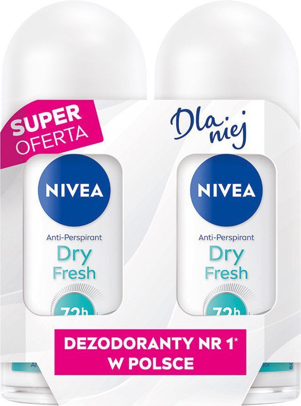 NIVEA Antyperspirant damski w kulce DUO Dry Fresh  2x50 ml