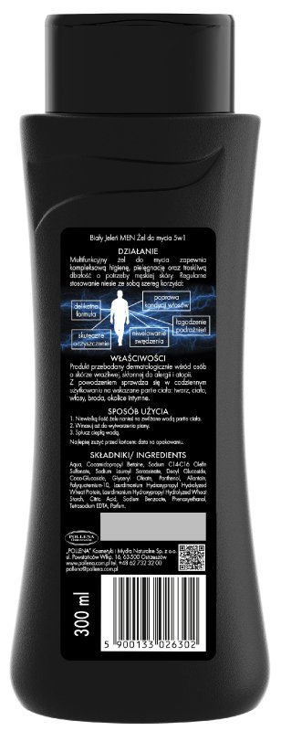 BIAŁY JELEŃ Men Żel do mycia ciała 5w1 - dla mężczyzn 300 ml