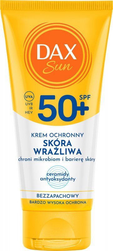 DAX Sun Krem ochronny do twarzy dla skóry wrażliwej SPF 50+ Ceramidy 50 ml