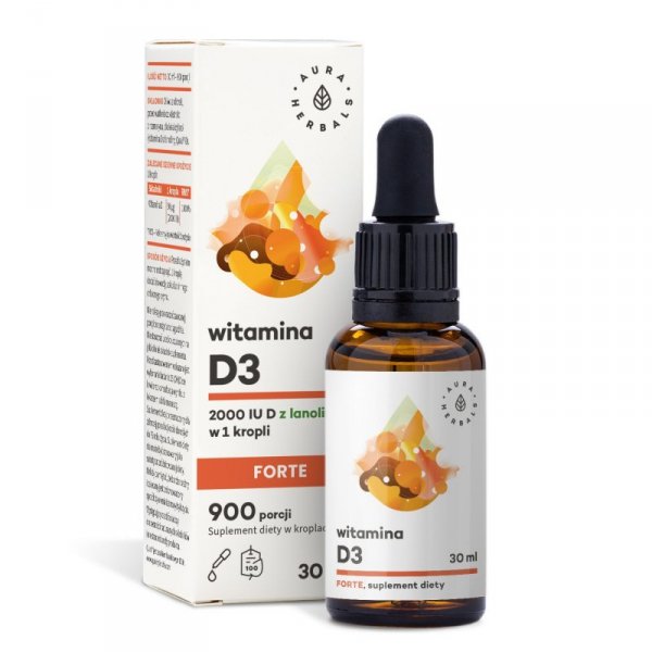 AURA HERBALS Witamina D3 Forte 2000 krople 30 ml