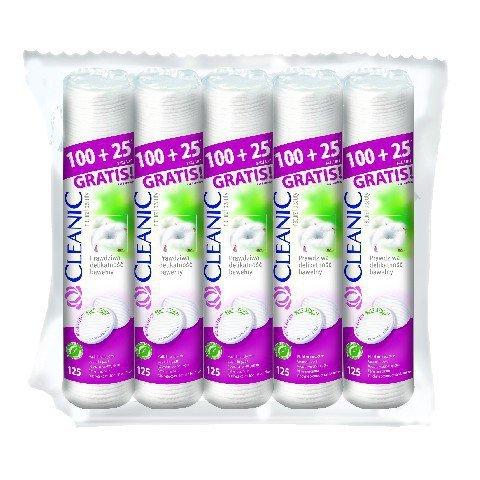 Cleanic Płatki kosmetyczne Pure Effect Okrągłe 5 x 125 szt