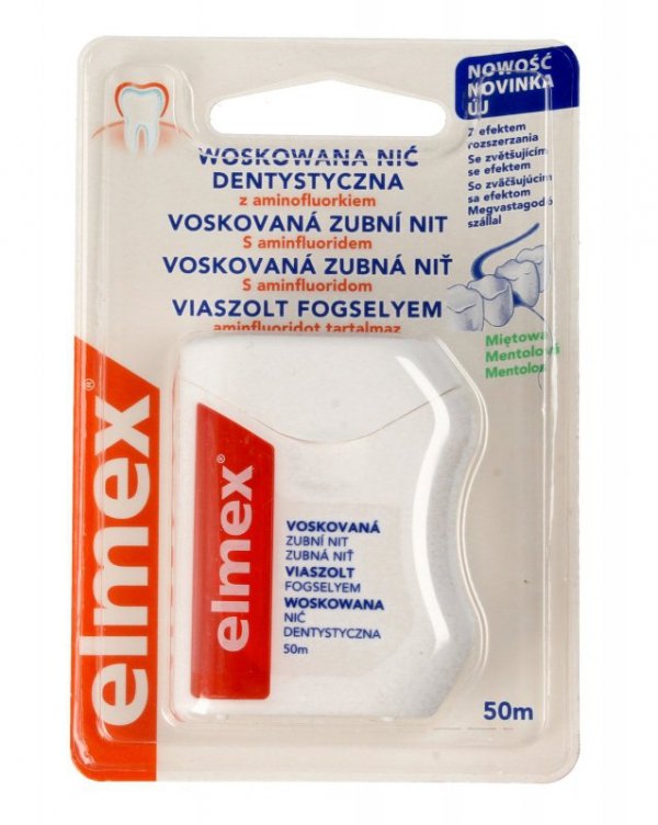 Elmex Nić do zębów woskowana miętowa  1szt-50m