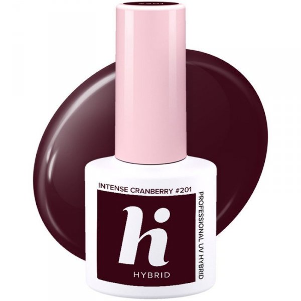 HI HYBRID Lakier hybrydowy Choco & Latte #201 Intense Cranberry  5ml