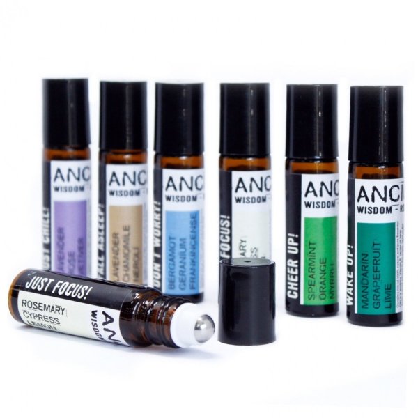 Bergamot &amp; Geranium Essential Oil Blend, Roller, Ancient Wisdom