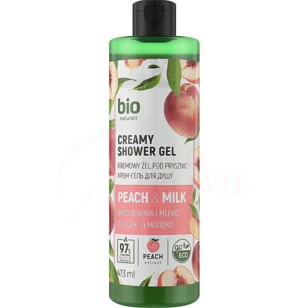 Kremowy żel pod prysznic Brzoskwinia i Mleko, Bio Naturell, 473ml