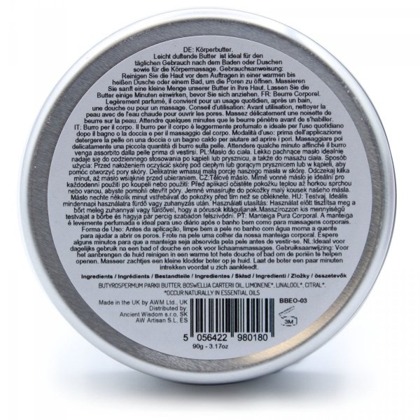 Frankincense Aromatherapy Shea Body Butter, 90g