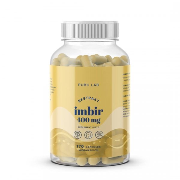 Ekstrakt z imbiru 400 mg, Pure Lab, 170 kapsułek