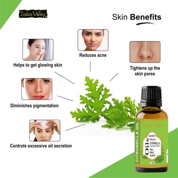 Citronella Natural Essential Oil, Indus Valley, 15ml