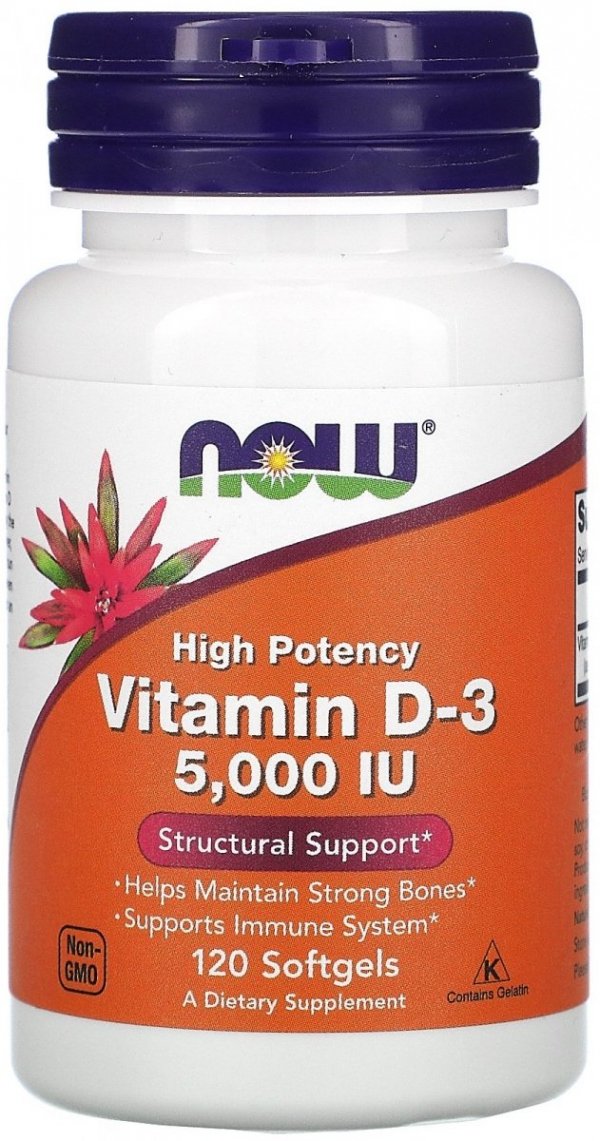 Vitamin D3 5000 IU, Now Foods, 120 capsules
