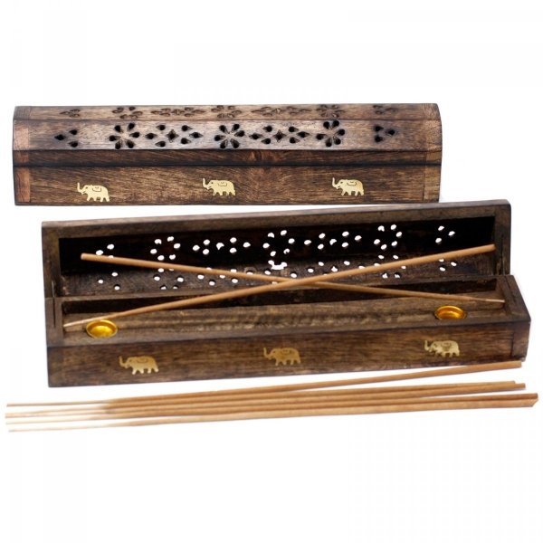 Wooden Incense Smoke Box - Natural Mango Wood