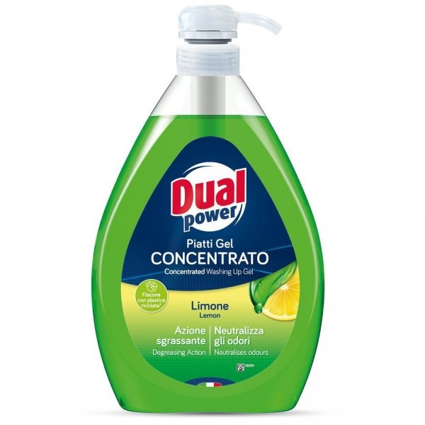 Płyn do naczyń o zapachu cytryny Limone z pompką – DUAL POWER 1 l