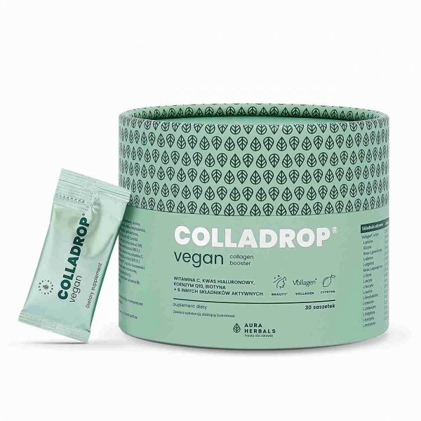 Colladrop Vegan, collagen booster Vollagen® 2000 mg, Aura Herbals, 30 saszetek