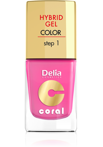 Delia Cosmetics Coral Hybrid Gel Emalia do paznokci nr 22 landrynkowy róż 11ml