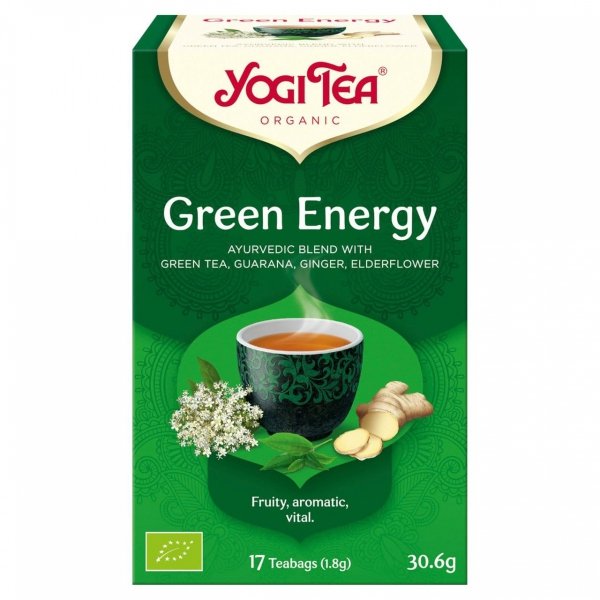 Herbatka zielona energia Green Enrgy BIO, YOGI TEA, 17 X 1,8g