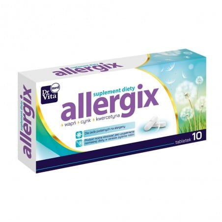 Allergix calcium + kwercetyna + cynk, 10 tabletek