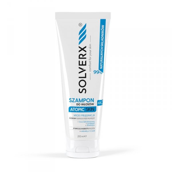 SOLVERX Atopic Skin Szampon do włosów - pielęgnujący i przeciwzapalny 250ml