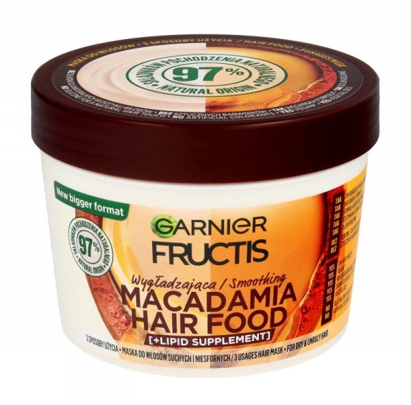GARNIER Fructis Hair Food Maska wygładzająca do włosów suchych i niesfornych - Macadamia  400 ml