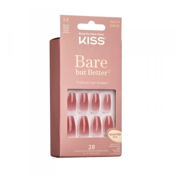 KISS Sztuczne Paznokcie Bare But Better - nude (rozmiar M) 1op.(28szt)