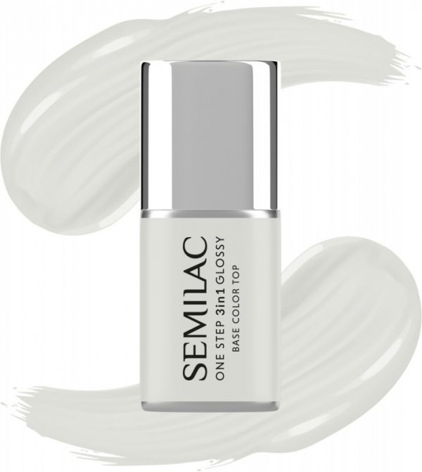 SEMILAC One Step Glossy 3in1 Lakier hybrydowy do paznokci S110 The White 7 ml