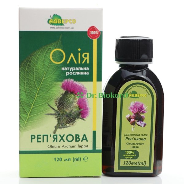 Olej z Korzenia Łopianu (Łopianowy), 100% Naturalny, Adverso, 120ml