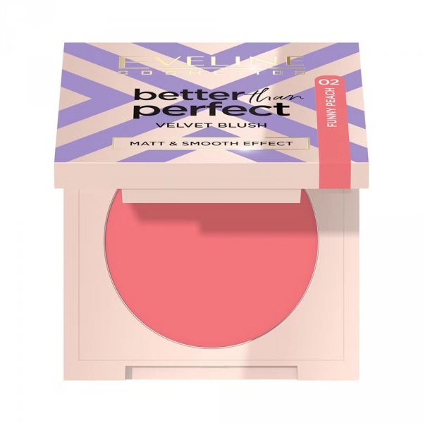 EVELINE Róż prasowany Better Than Perfect Velvet Blush 02 FUNNY PEACH