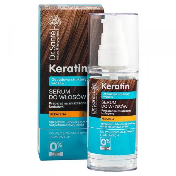 Serum do Włosów z Keratyną do Włosów Matowych i Łamliwych, Dr.Sante Keratin