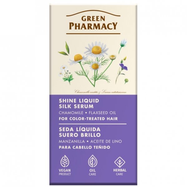 Płynne serum jedwabne rumianek i olej lniany, Green Pharmacy, 30ml