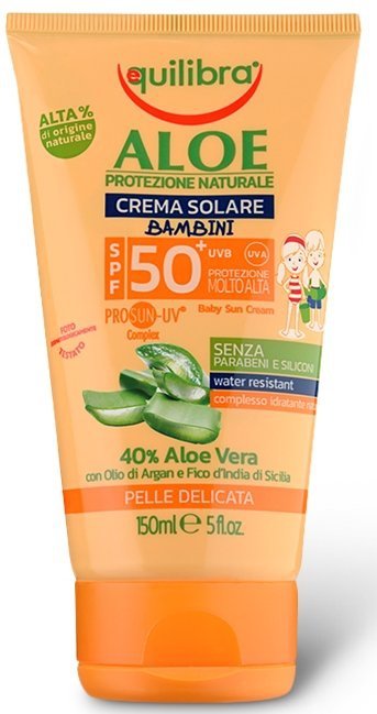 Equilibra Aloe Solare Aloesowy Krem przeciwsłoneczny dla dzieci SPF 50+ tuba 150 ml