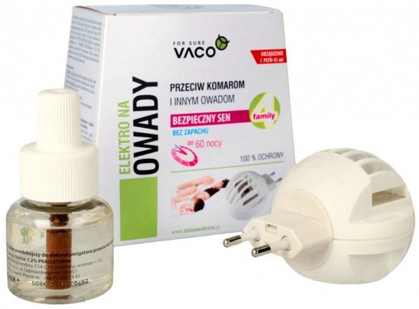 VACO Elektrofumigator przeciw komarom i innym owadom Bezpieczny sen + Płyn 45ml  1op.