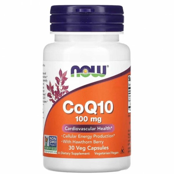 Koenzym CoQ10 z jagodami głogu, 100 mg NOW Foods, 30 kapsułek