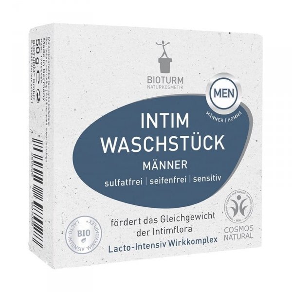 Kostka do higieny intymnej dla mężczyzn, bez mydła, no.142, BIOTURM, 50g