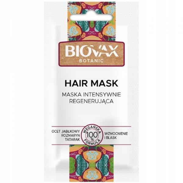 BIOVAX Botanic Maska intensywnie regenerująca z octem, 20 ml