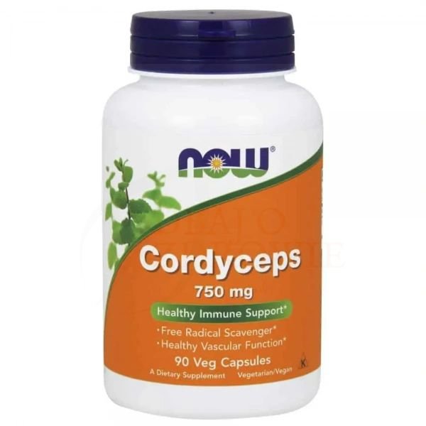 Kordyceps, NOW FOODS Cordyceps 750mg, 90 Kapsułek