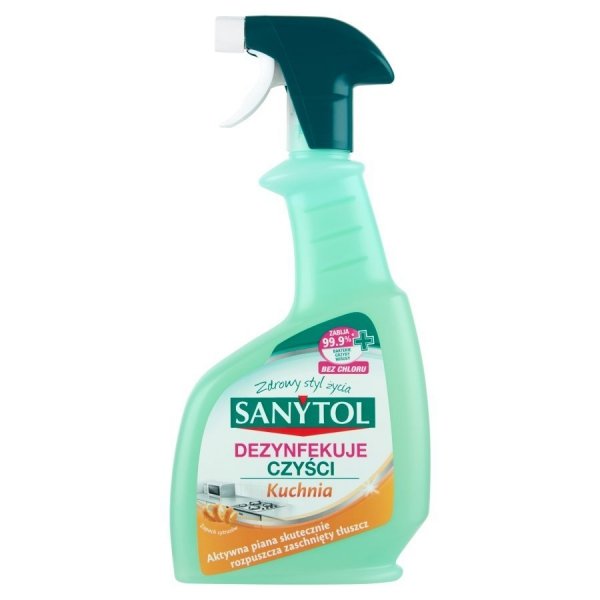 Sanytol Płyn czyszczący i dezynfekujący do kuchni w sprayu cytrusy, 500 ml
