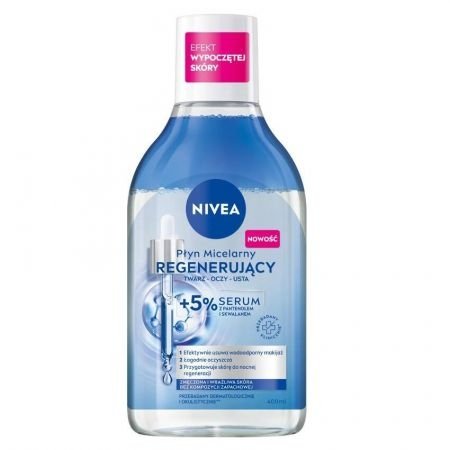 NIVEA Płyn micelarny regenerujący twarz-oczy-usta + 5% serum 400 ml