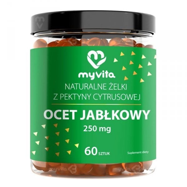 Ocet Jabłkowy Naturalne Żelki, MyVita, 60 sztuk