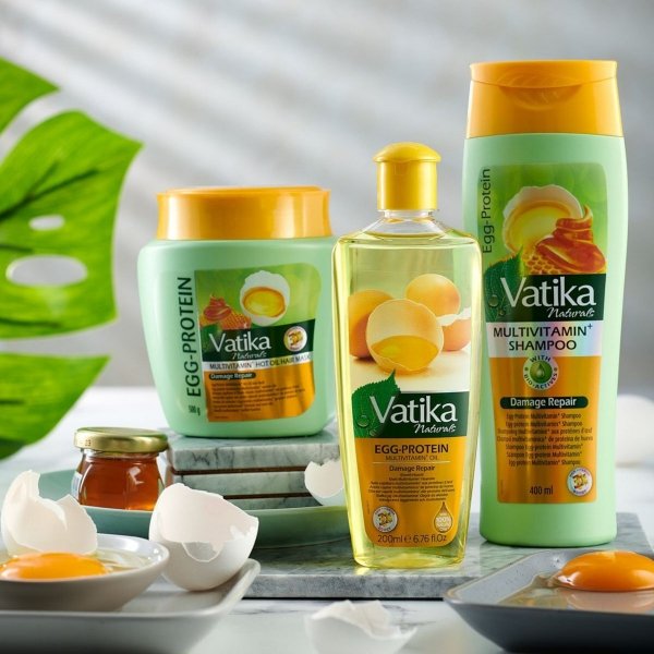 Маска с мёдом и яйцом для укрепления и роста волос, Vatika Dabur