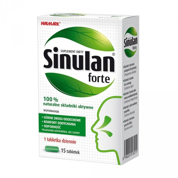 Sinulan Forte, suplement diety, 15 tabletek