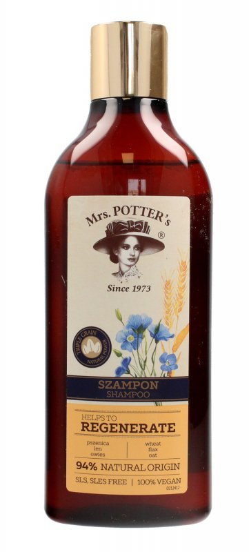 Mrs Potters Triple Grain Szampon do włosów zniszczonych Regenerate  390ml