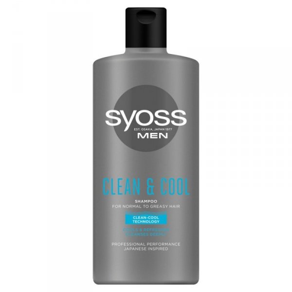 Syoss Men Clean & Cool Szampon odświeżający - włosy normalne i przetłuszczające 440ml