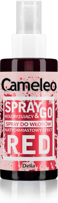 DELIA COSMETICS CAMELEO Spray & Go Czerwony spray koloryzujący do włosów 150ml
