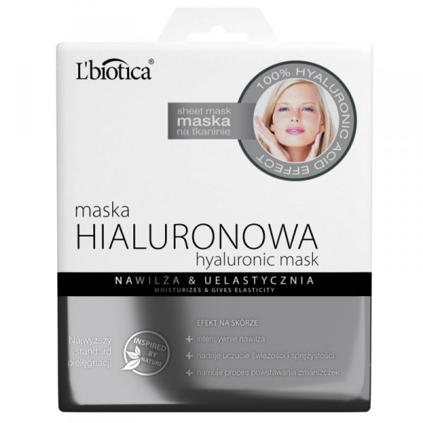 L`BIOTICA Maska hialuronowa na tkaninie - nawilża & uelastycznia 23ml