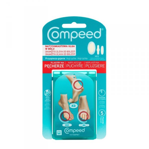 COMPEED Plastry na pęcherze - Mix rozmiarów 1 op. - 5 szt.