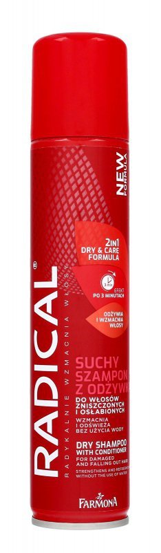 RADICAL Szampon suchy do włosów zniszczonych i osłabionych 2w1 Dry and Care 180 ml