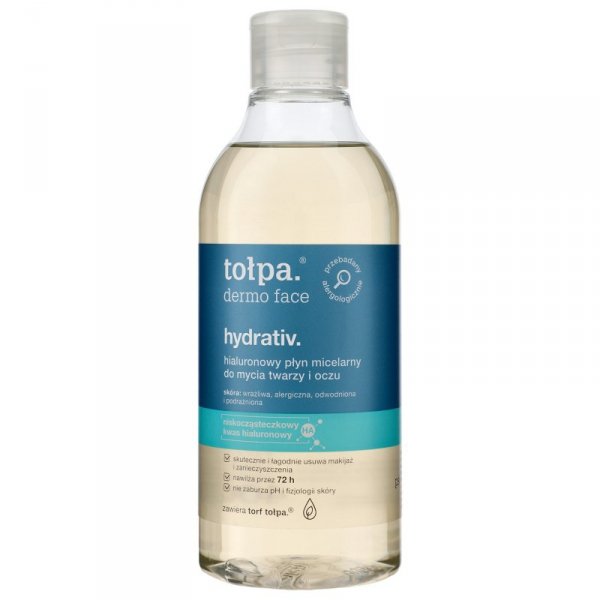 TOŁPA Dermo Face Hydrativ Hialuronowy Płyn micelarny do mycia twarzy i oczu 400 ml