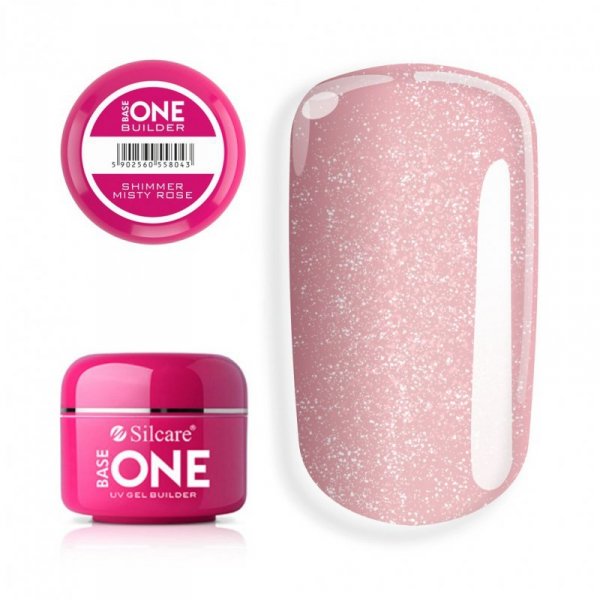Silcare Base One UV Gel Żel budujący Shimmer Misty Rose 50g